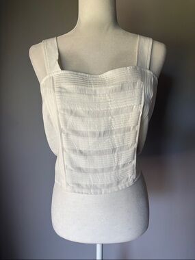 SANCIA Miya Silk Blend Women’s Cream Back Zip Tank